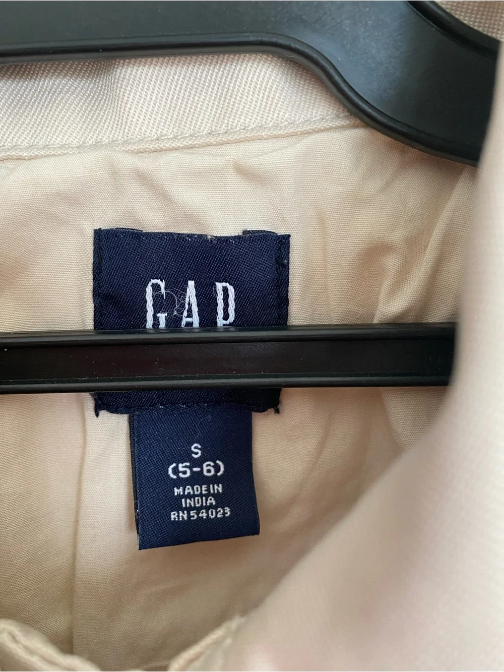 083–GAP Kids Cream Button-Up Cotton Pea Coat